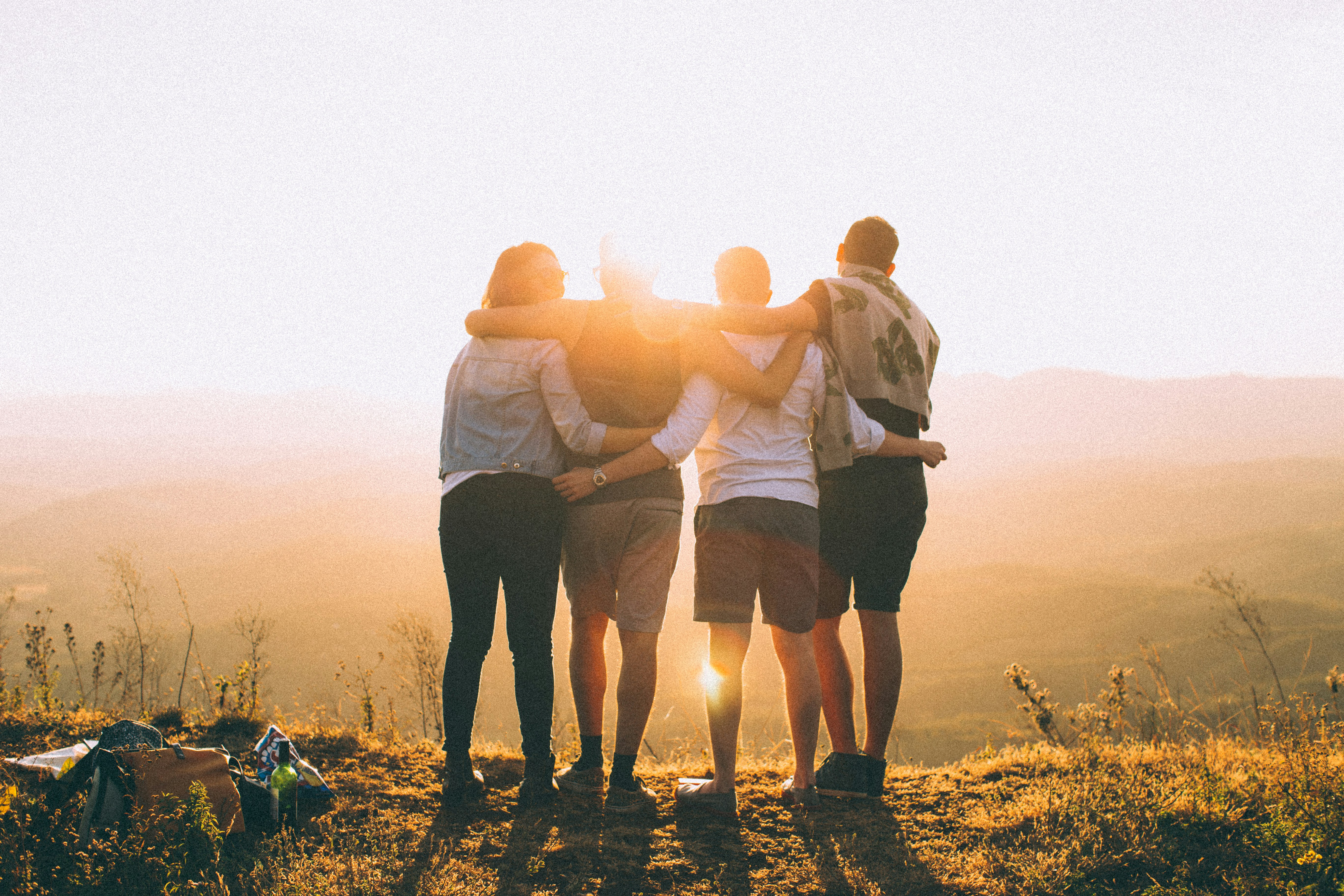 A group of people standing